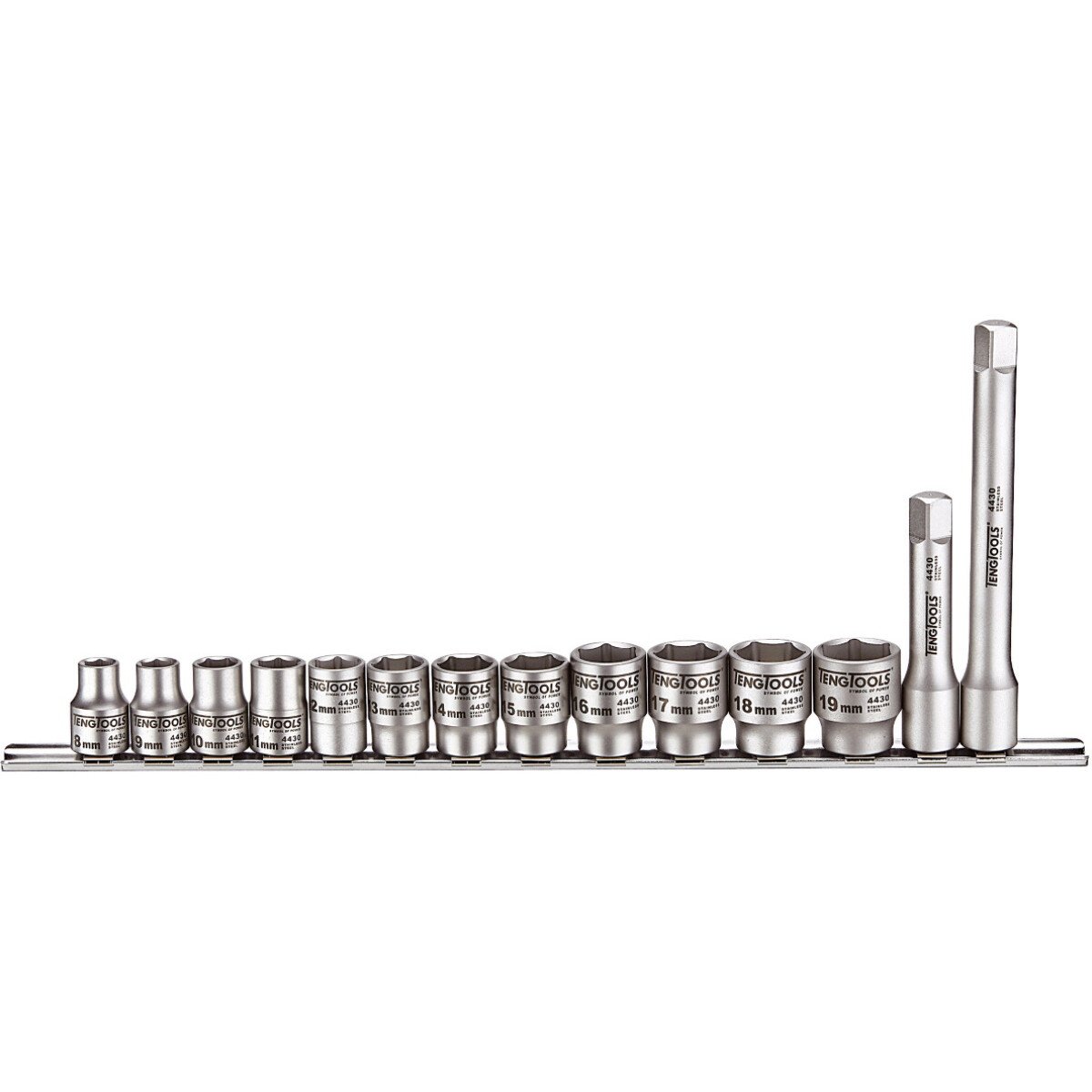 Teng Tools MS3814 14 Piece Set of ⅜" Drive Stainless Steel Sockets