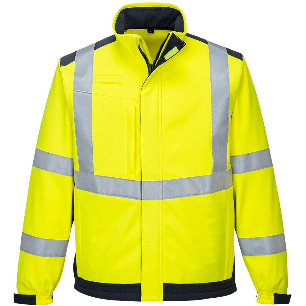 Portwest MV72 Hi-Vis Modaflame Multi Norm Arc Softshell Jacket Flame Resistant