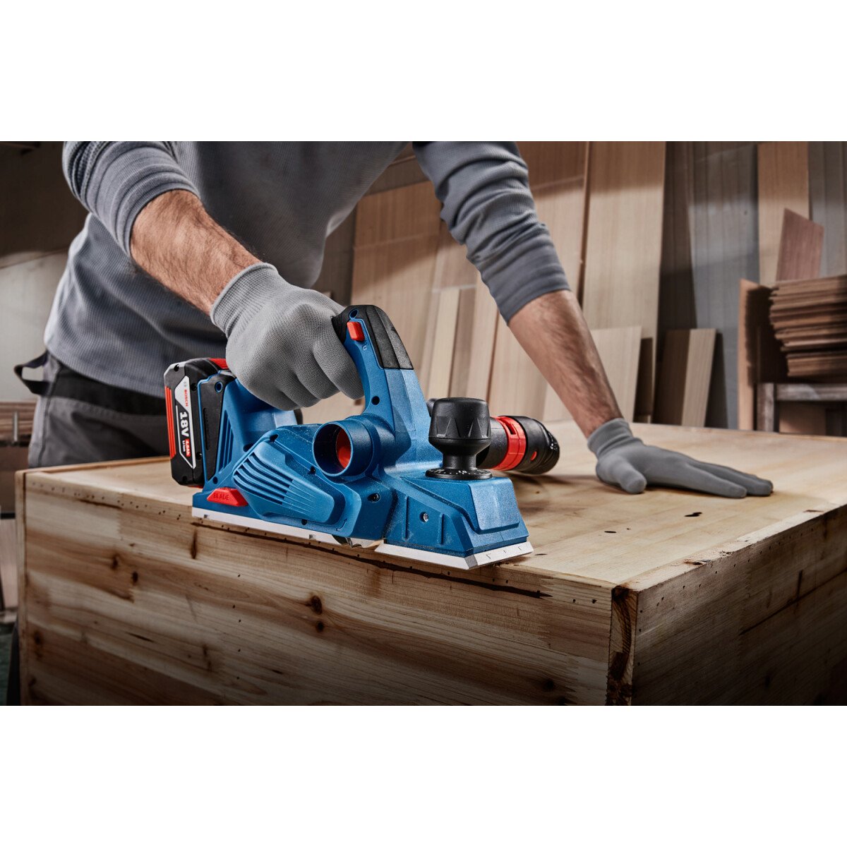 Bosch GHO 18V 26 Body Only 18v BRUSHLESS Planer 2.6mm Depth in L Boxx from Lawson HIS