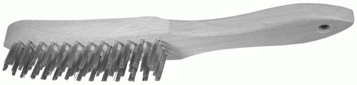 Osborn 0001-151333 3-Row Stainless Steel Wooden Handle Wire Brush