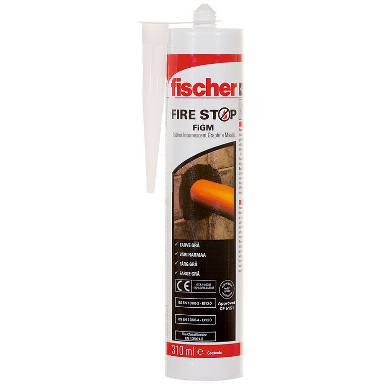 Fischer 508765 Firestop Intumescent Graphite Mastic FiGM 310ml