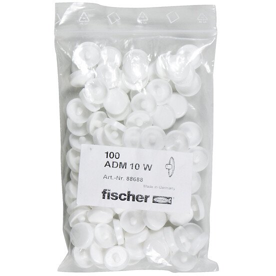 Fischer 88688 Cover Caps ADM 10 W For Window Frame Fixing F10M. Pack x 100
