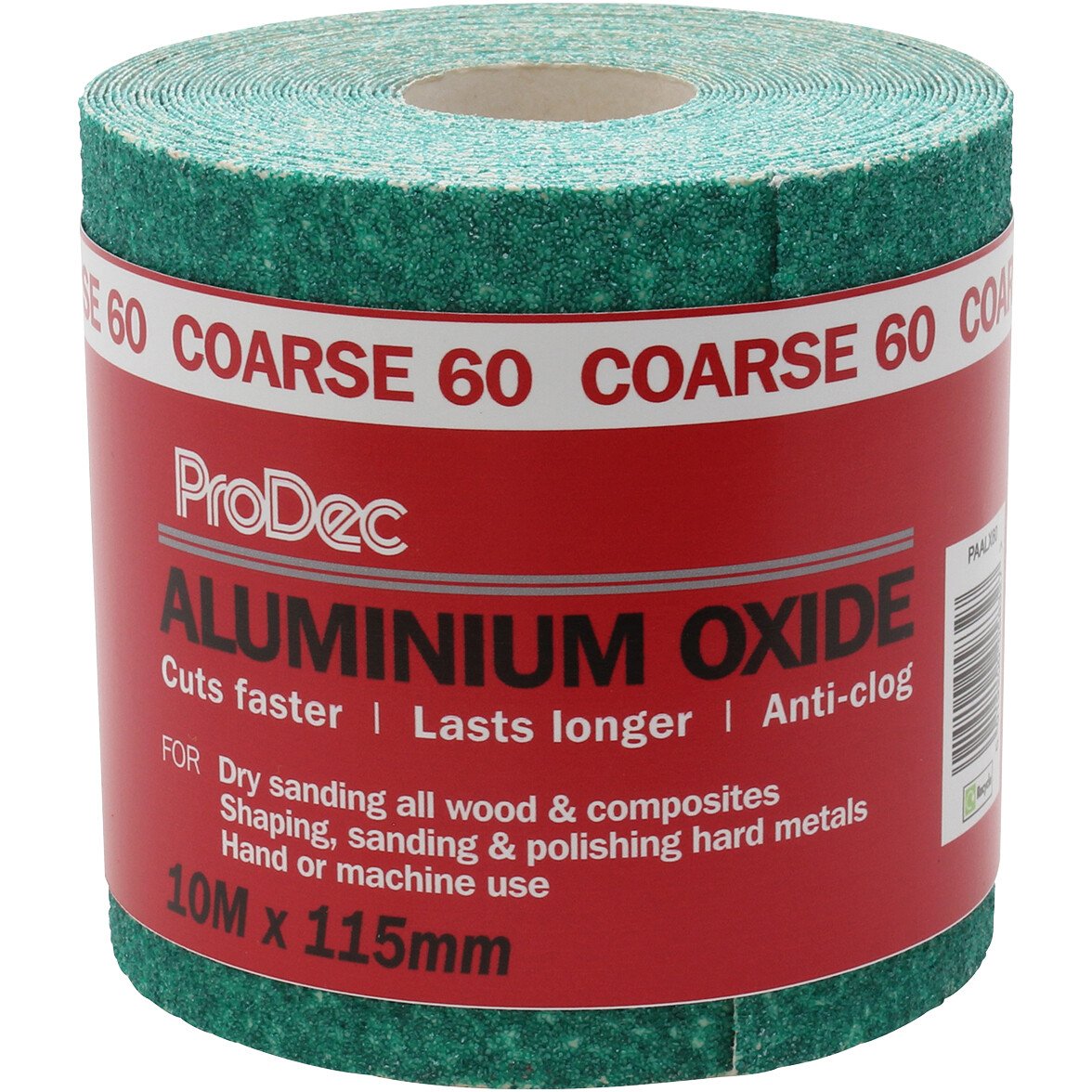 ProDec PAALX60 Green Aluminium Oxide Sanding Paper Roll 115mm x 10m 60G Coarse