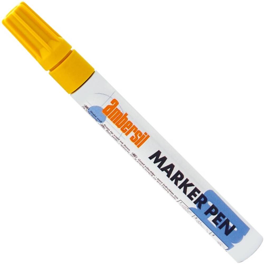 6190050003, Ambersil Yellow 3mm Medium Tip Paint Marker Pen for use with  Various Materials