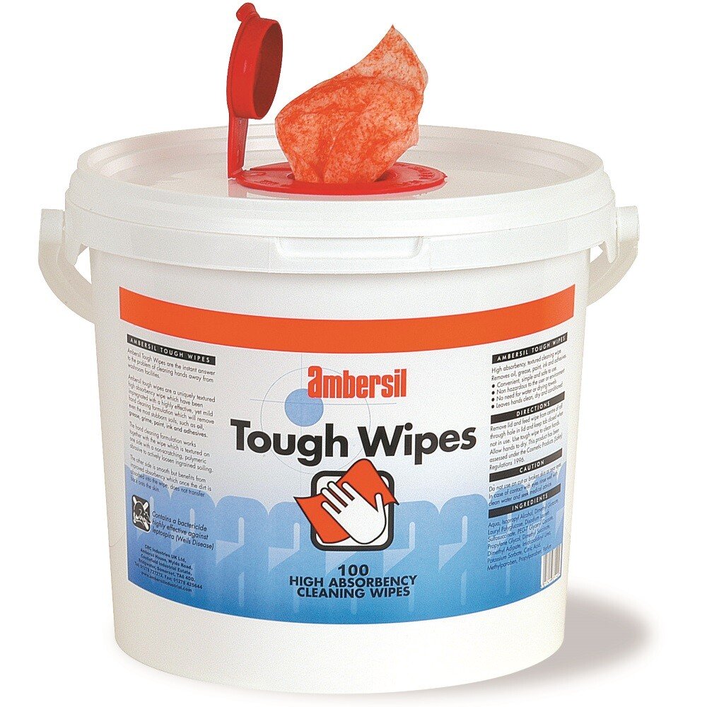 Ambersil 30767- Tough Wipes (Tub of 100 wipes) Toughwipes