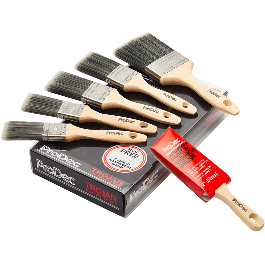 ProDec PBPT056 Trojan 6 Piece Synthetic Paint Brush Set