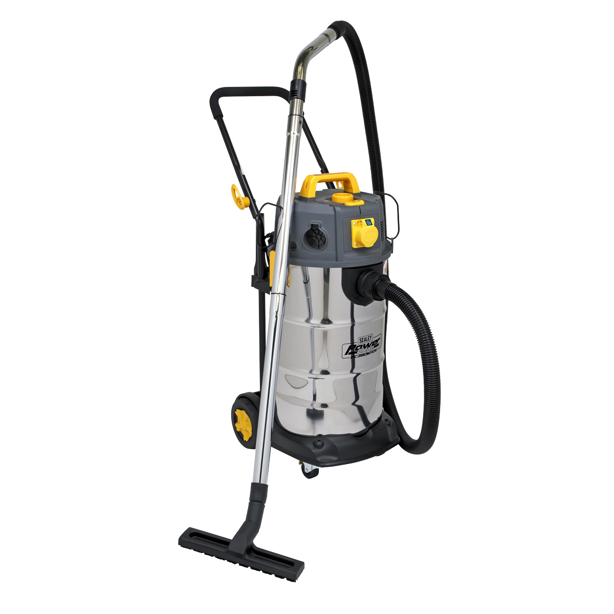 Sealey PC380M110V Vacuum Cleaner Industrial Dust-Free Wet/Dry 38L 1100W/110V Stainless Steel Drum M Class Filtration