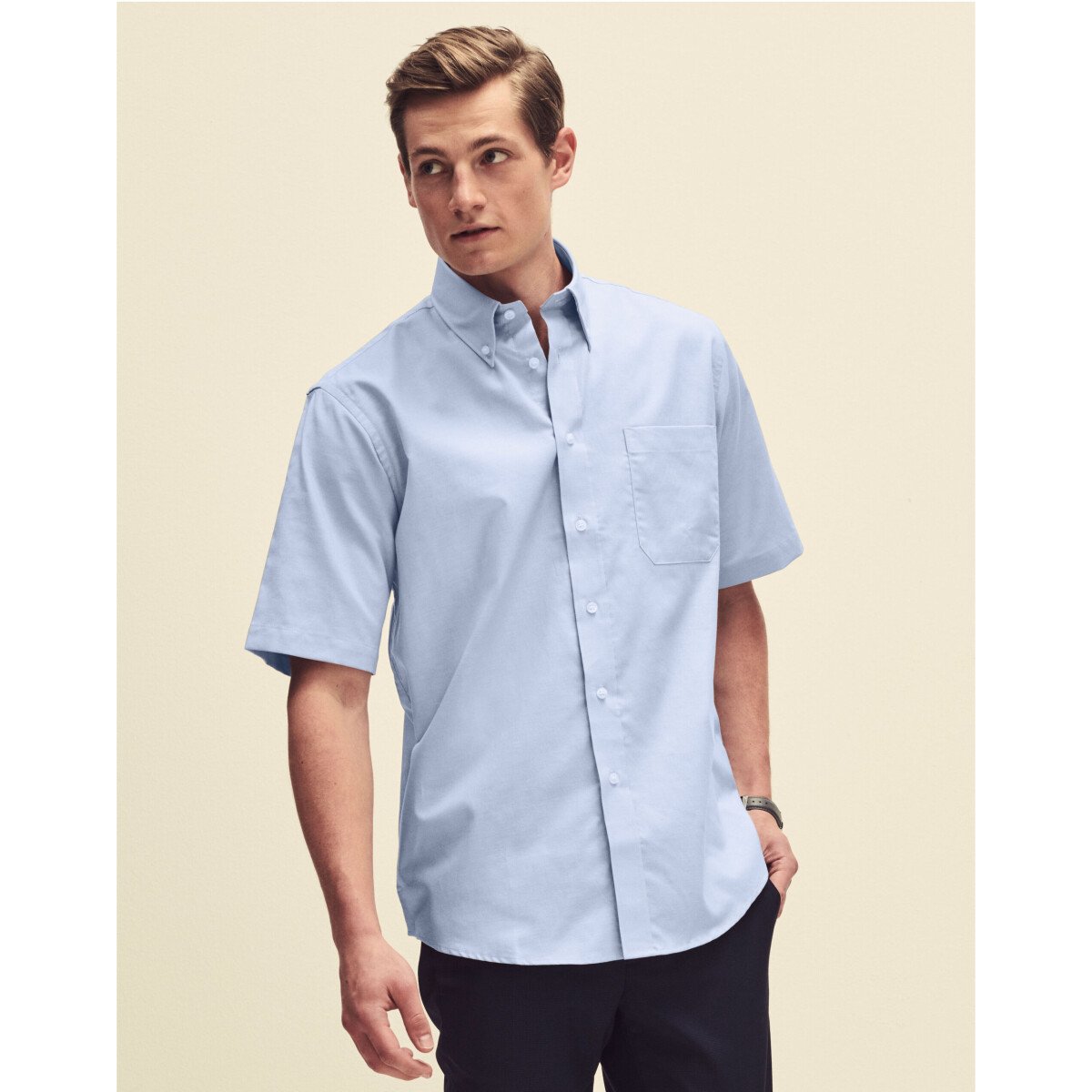 Mens short top sleeve oxford shirt