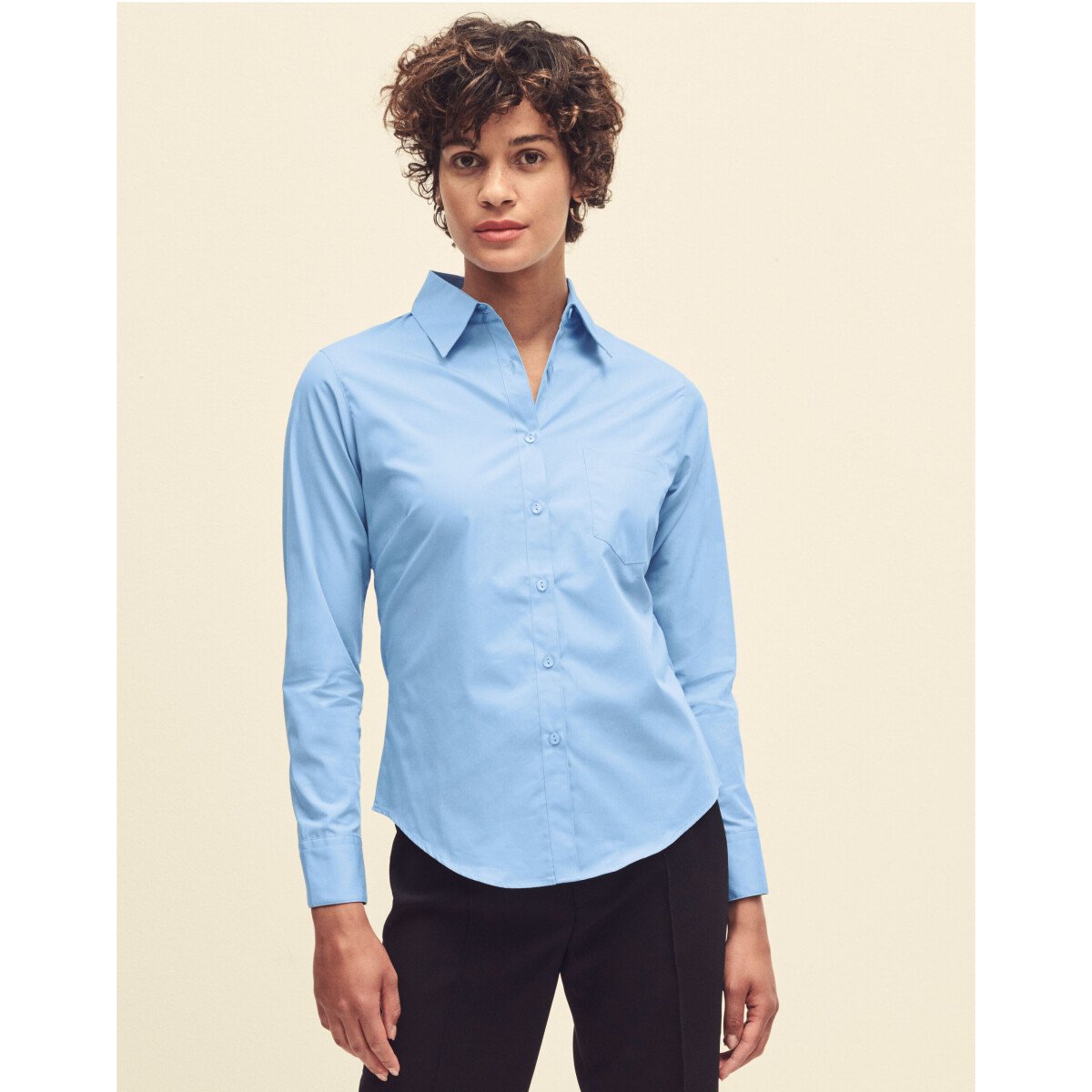 Fruit Of The Loom 65012 Ladies Long Sleeve Poplin Shirt