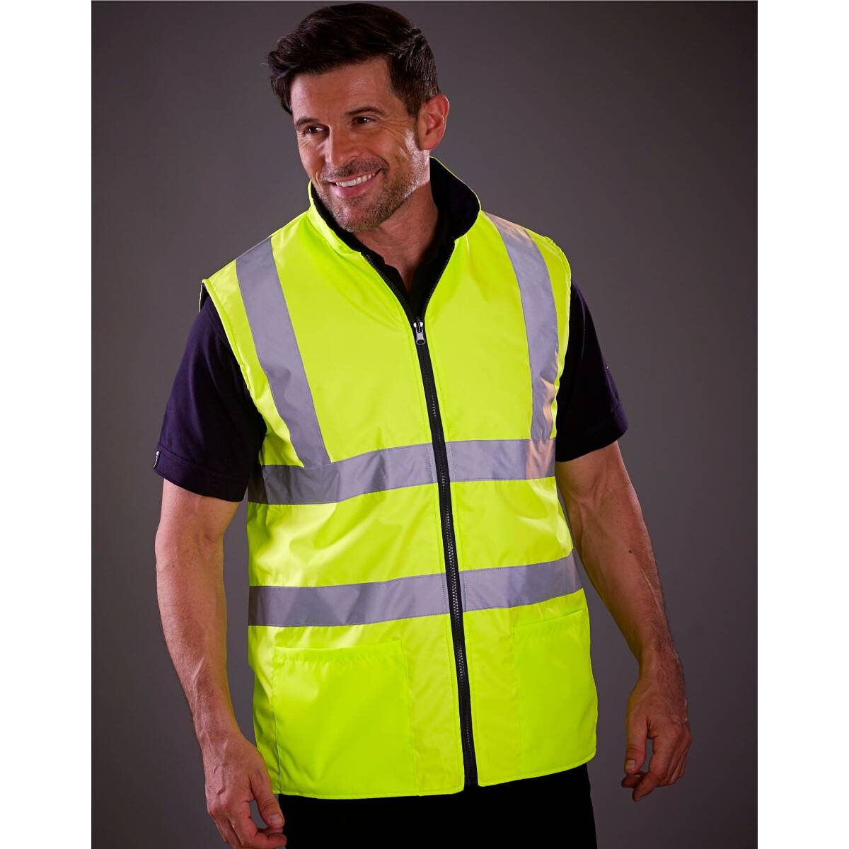 Yoko HV008F Hi Vis Reversible Fleece Lined Vest