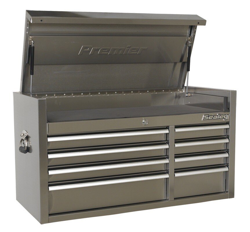Sealey PTB104008SS Topchest 8 Drawer 1055mm Stainless Steel Heavy-Duty