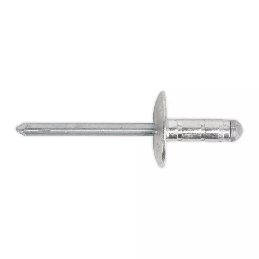 Sealey RM4827L Aluminium Multi-Grip Rivet Large Flange 4.8 x 27mm Pack of 100