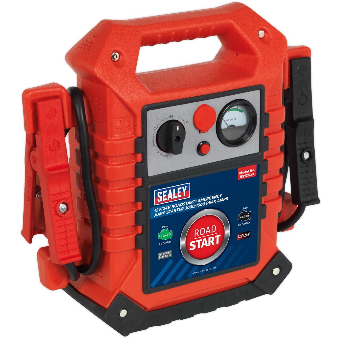Sealey RS125 RoadStart Emergency Power Pack 12/24V 3000 Peak Amps