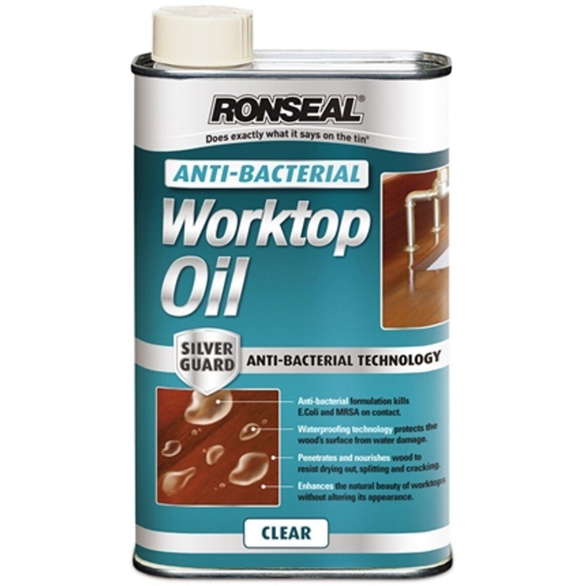 Ronseal 36224 Anti-Bacterial Worktop Oil 1 Litre RSLABWO1L