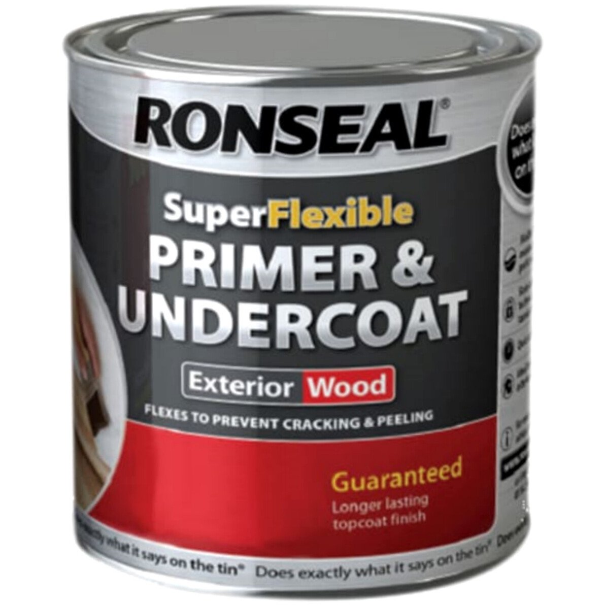 Ronseal 36467 Super Flexible Wood Primer and Undercoat Grey 750ml RSLEWPGRY750