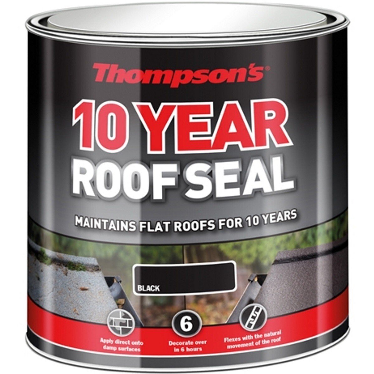 Ronseal 30144 Thompsons High Performance Roof Seal Black 2.5 Litre RSLHPRS25L