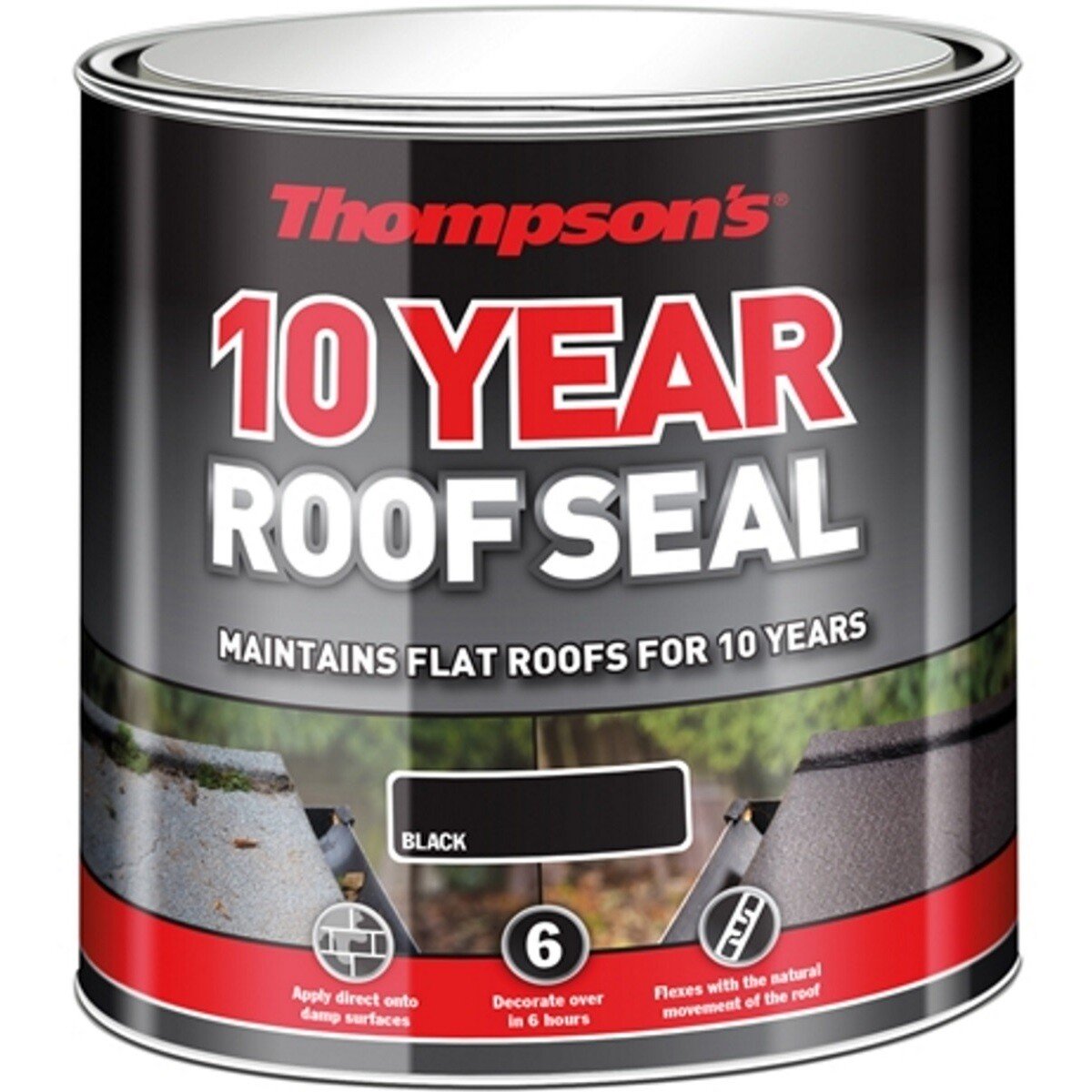 Ronseal 30144 Thompsons High Performance Roof Seal Black 4 Litre RSLHPRSBL4L