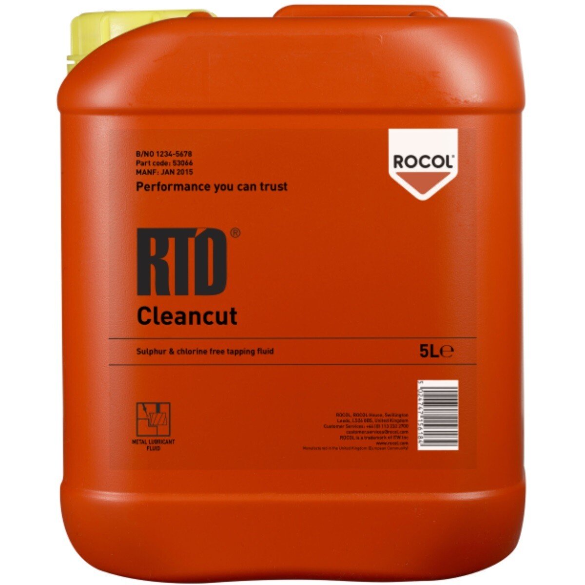 Rocol 53076 RTD Liquid - Metal Cutting Liquid Which Doubles Tool Life 5ltr