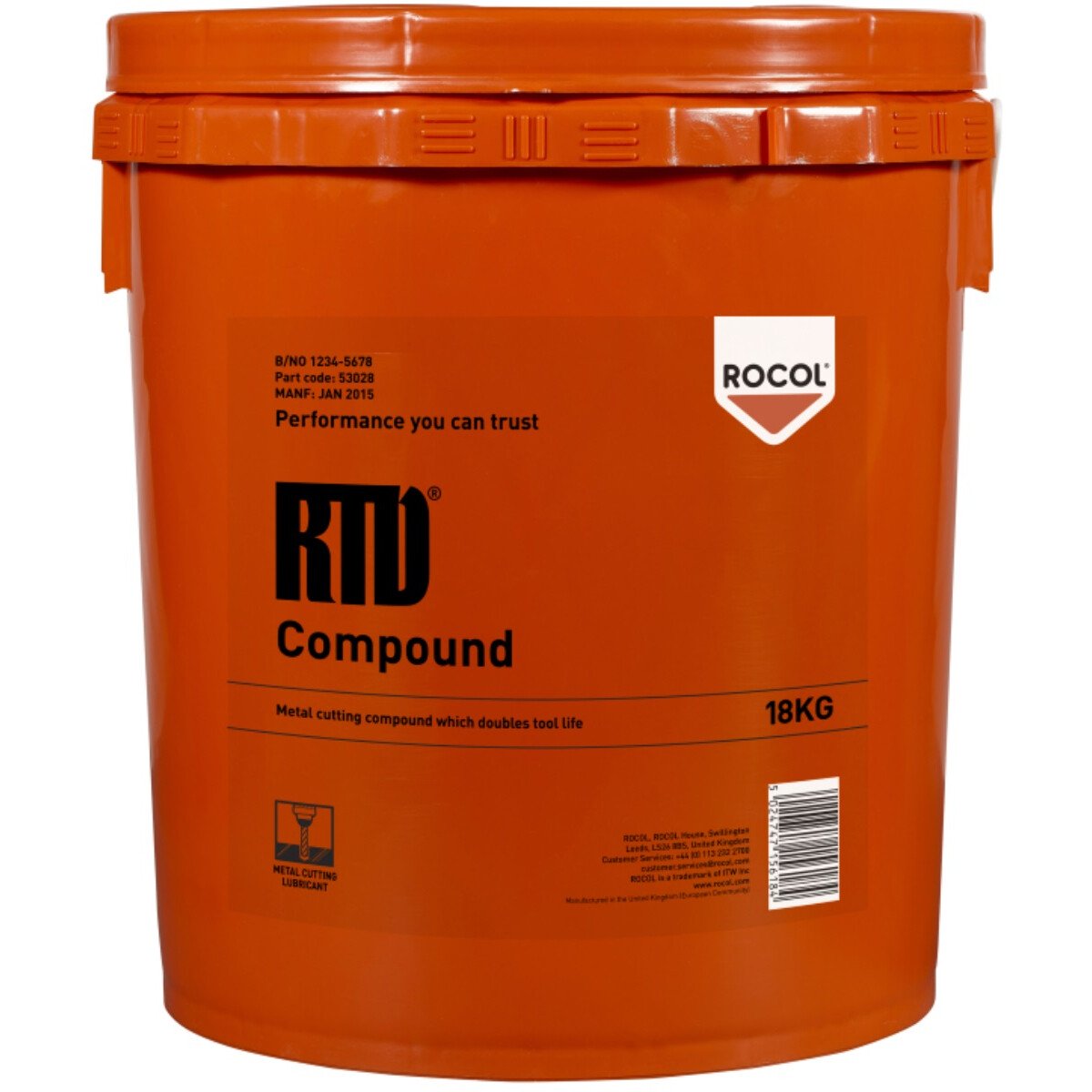 Rocol 53028 RTD Compound - Metal Cutting Compound that Doubles Tool Life 18kg