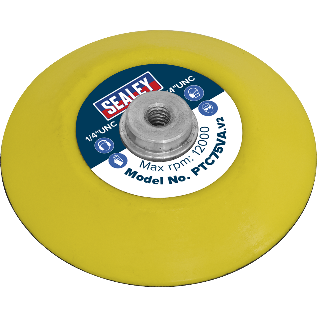 Sealey PTC75VA 75mm 1/4"UNC Hook & Loop Backing Pad
