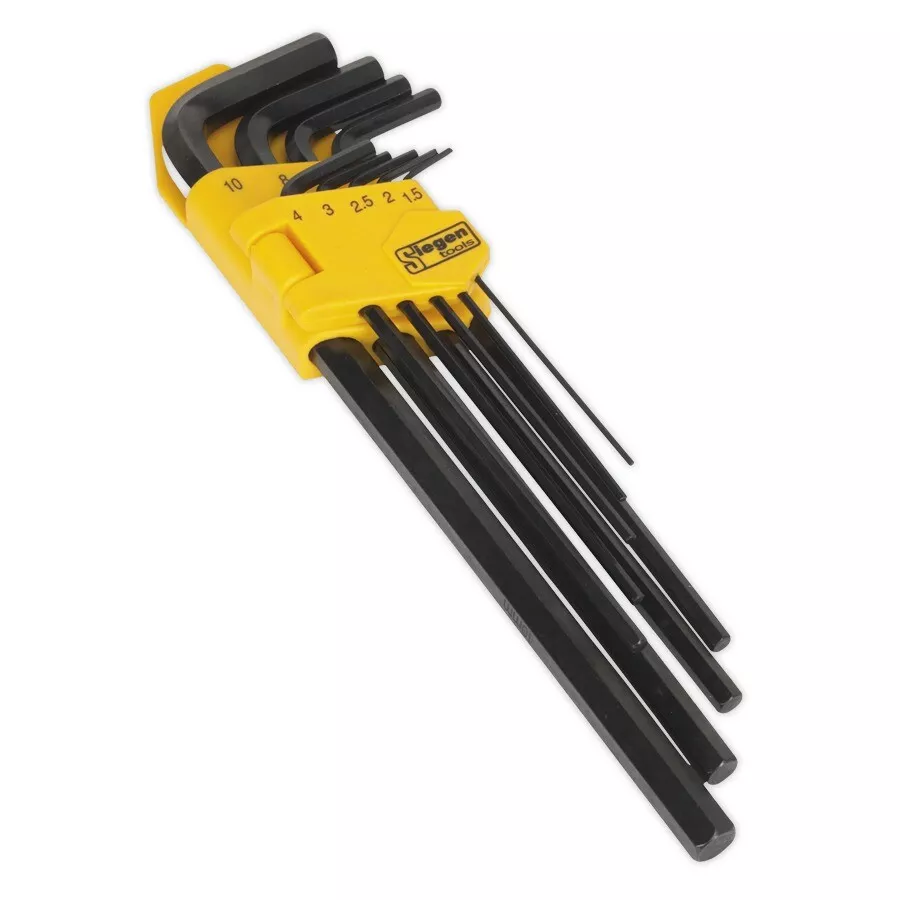 Sealey S01092 Hex Key Set 9pc Extra-Long Metric