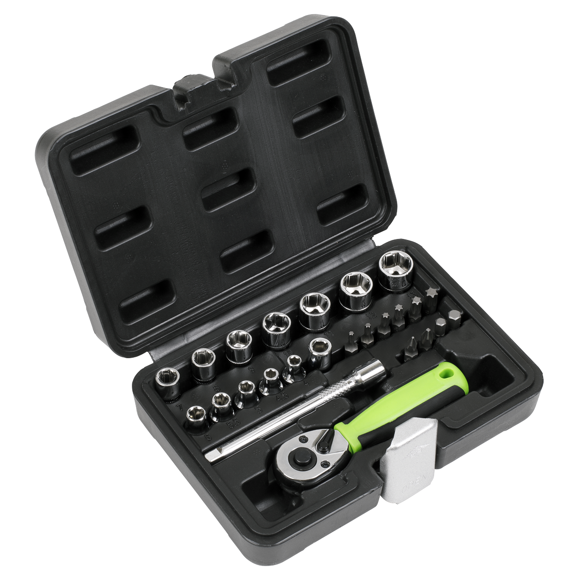 Sealey S01233 Socket Set 25pc 1/4"Sq Drive - Metric