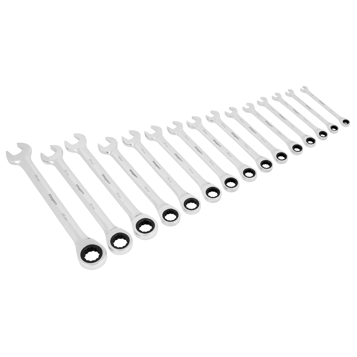 Sealey S01247 Combination Ratchet Spanner Set 15pc Metric