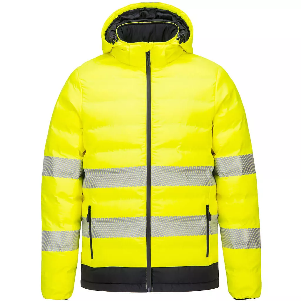 Portwest S548 Hi-Vis Ultrasonic Heated Tunnel Jacket - Yellow/Black