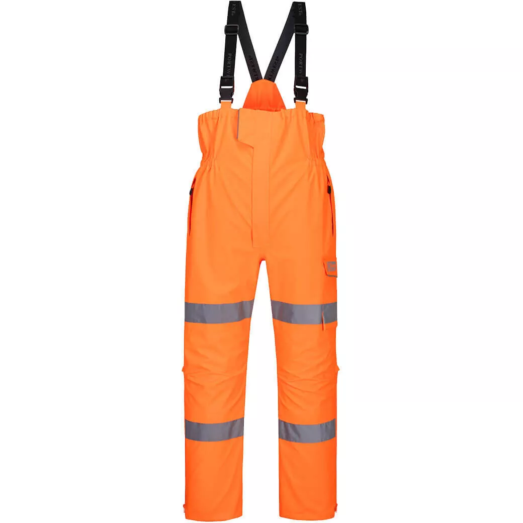 Portwest S594 Extreme High Visibility Waterproof Bib and Brace - Orange