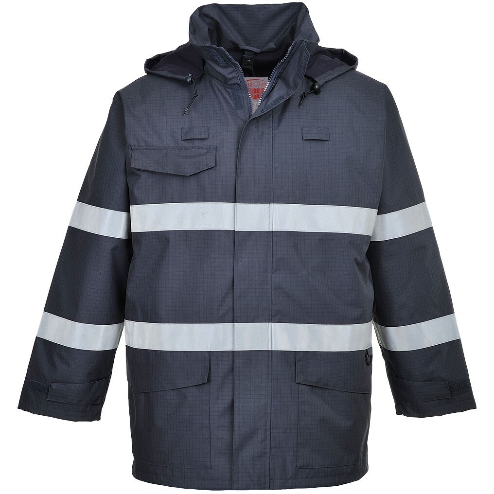Portwest S770 Bizflame Flame Resistant Rain Multi Protection Jacket - Navy Blue