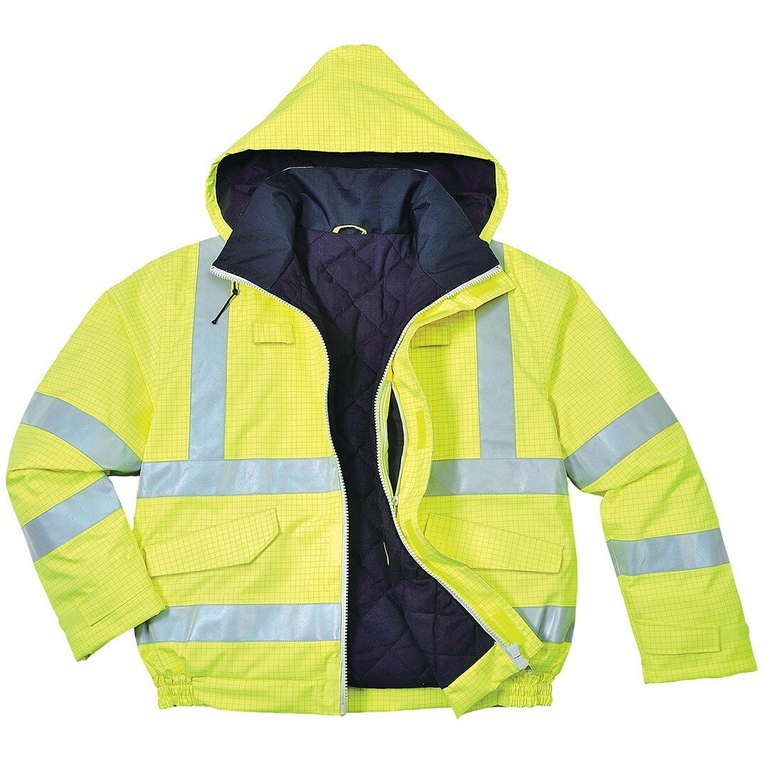 Portwest S773 Bizflame Rain Hi-Vis Antistatic FR Bomber Jacket-Portwest Chest Small (36"-38") Yellow