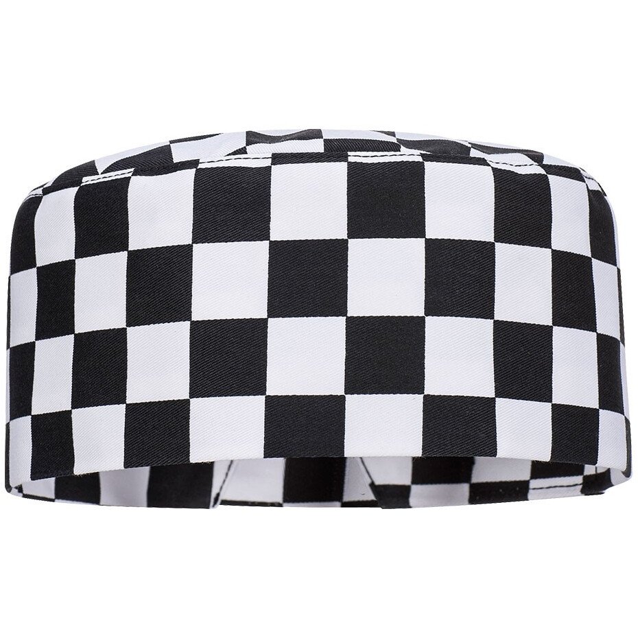 Portwest S895 Chefswear Harrow Chefs Skull Cap - One Size - Chessboard Check