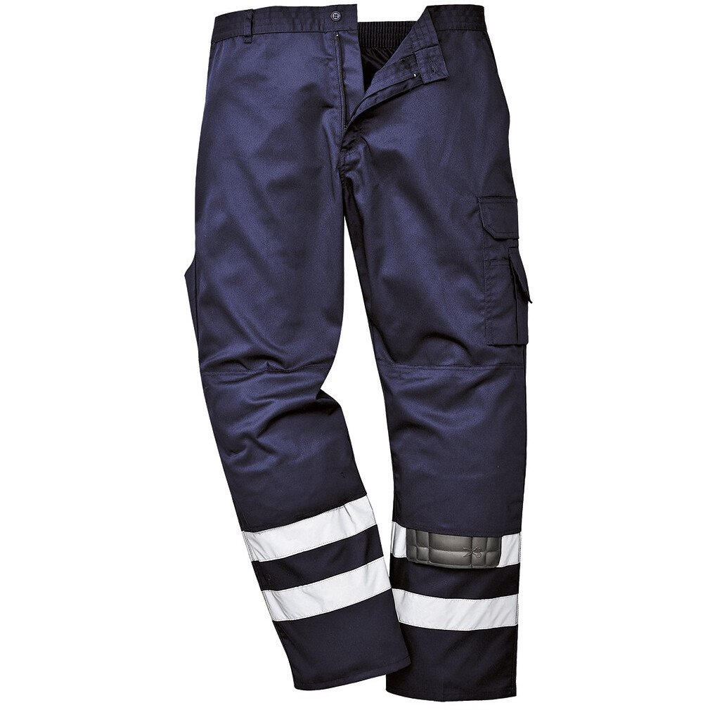 Portwest S917 Iona Safety Combat Trousers -  Navy Blue - MEDIUM Waist (33" leg) - Clearance Size!