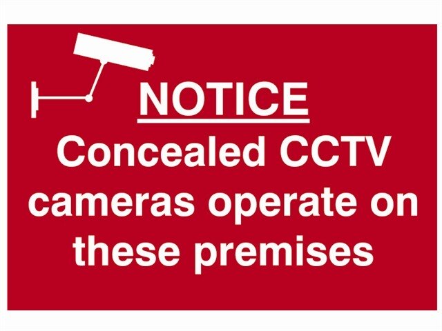 Scan 1607 Notice Concealed CCTV Cameras Operate On These Premises Sign