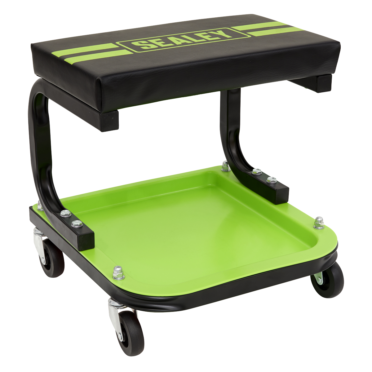 Sealey SCR9HV Mechanic's Utility Seat Deluxe - Hi-Vis Green