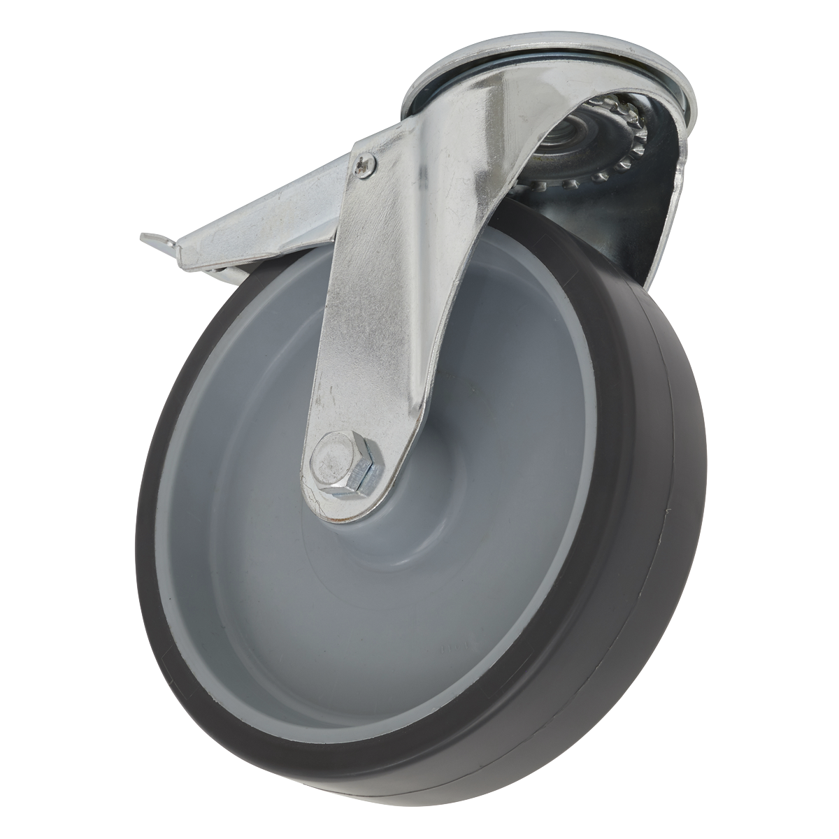Sealey SCW250SBLEM Medium-Duty Thermoplastic Bolt Hole Caster Wheel with Total Lock ø50mm - Trade