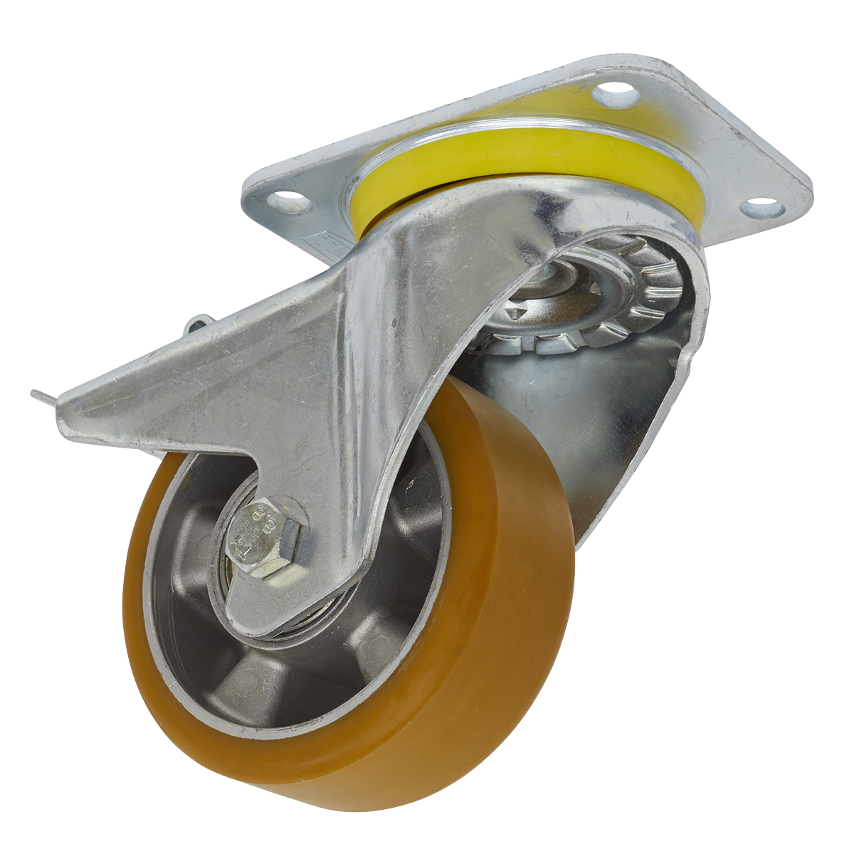 Sealey SCW5125SPL Castor Wheel Swivel Plate with Total Lock ø125mm