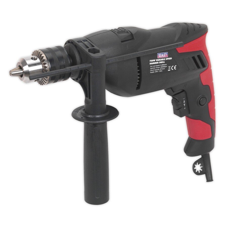 Sealey SD750 Hammer Drill ø13mm Variable Speed with Reverse 750W/230V