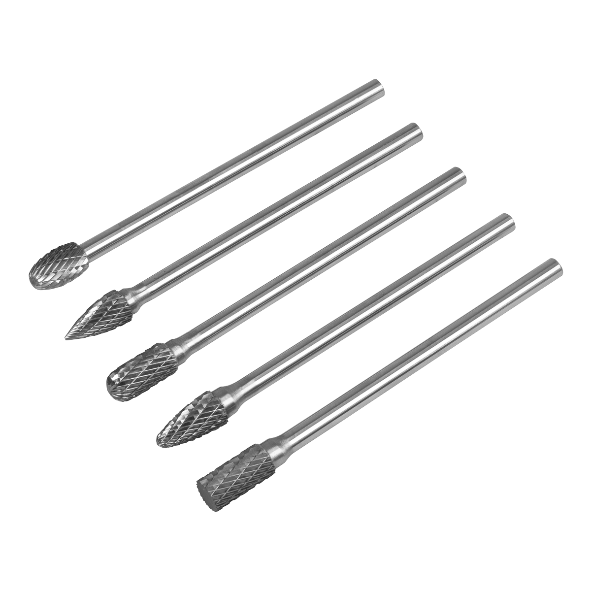 Sealey SDBK5XL Tungsten Carbide Rotary Burr Set Extra-Long 5pc