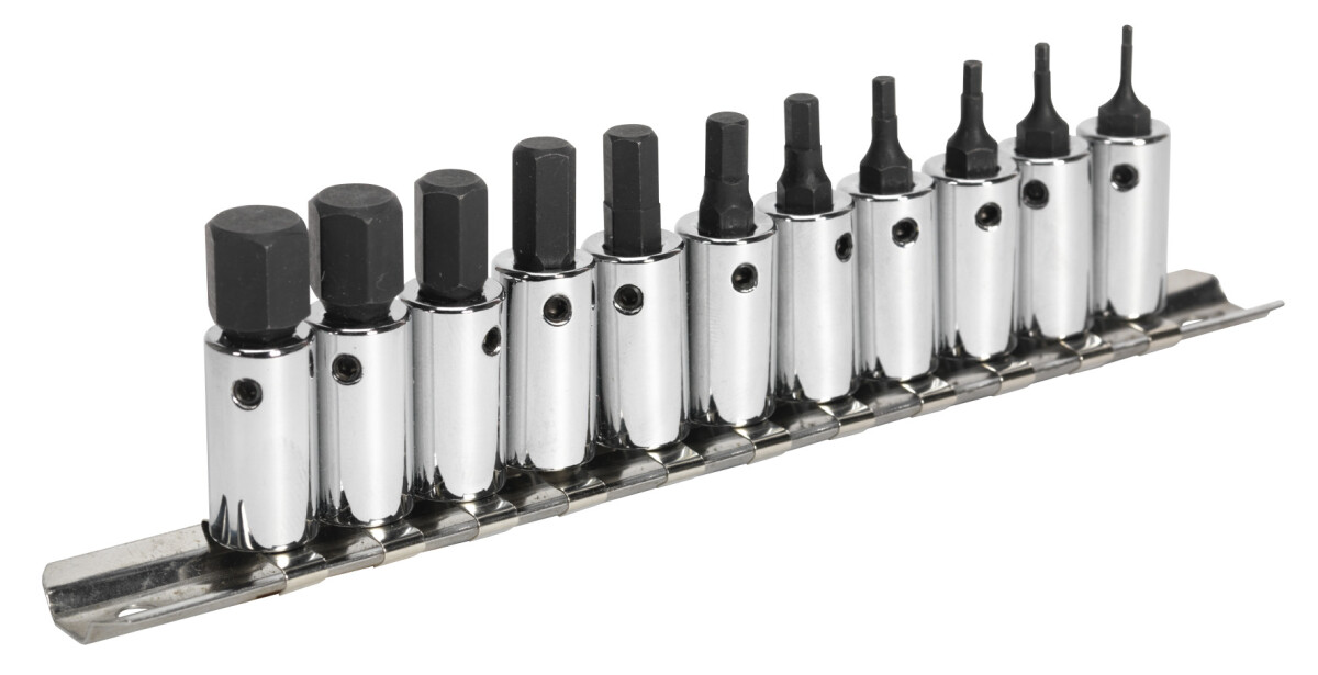 Sealey AK62251 Hex Socket Bit Set 11pc 1/4"Sq Drive Metric