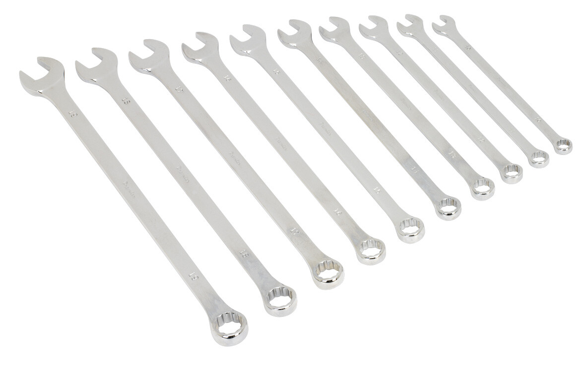 Sealey AK6310 ExtraLong Deluxe Combination Wrench Set 10pc Metric from