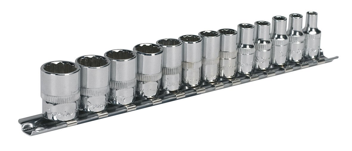 Sealey AK2680 Socket Set 13pc 1/4"Sq Drive 12pt WallDrive Metric