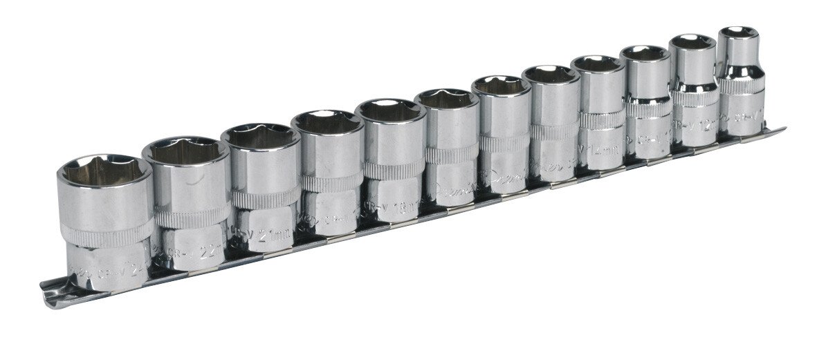 Sealey AK2695 Socket Set 12 Piece 1/2" Drive 6 Point WallDrive Metric