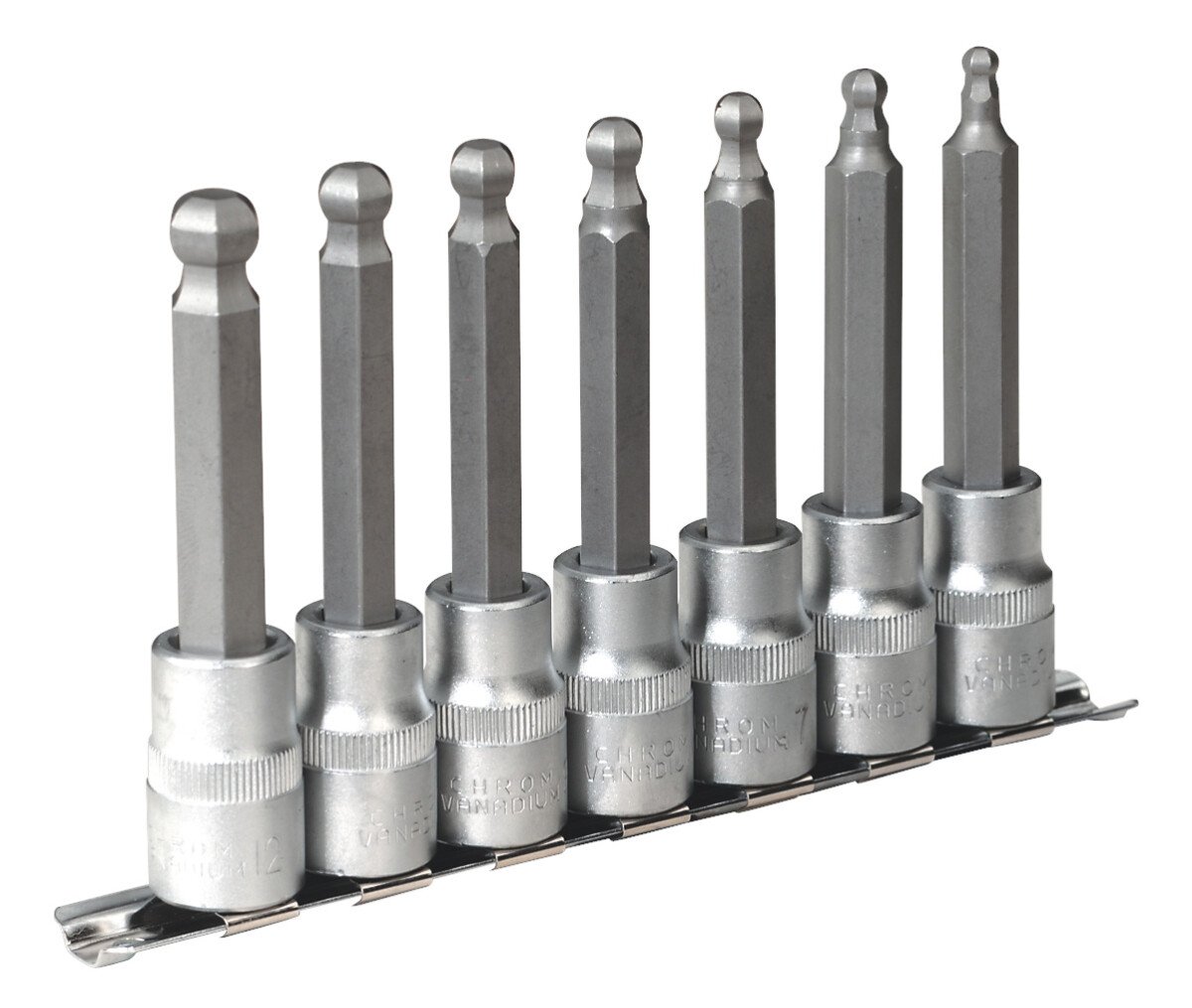 Sealey AK622 Hex BallEnd Socket Bit Set 7 Piece 1/2" Drive Metric from