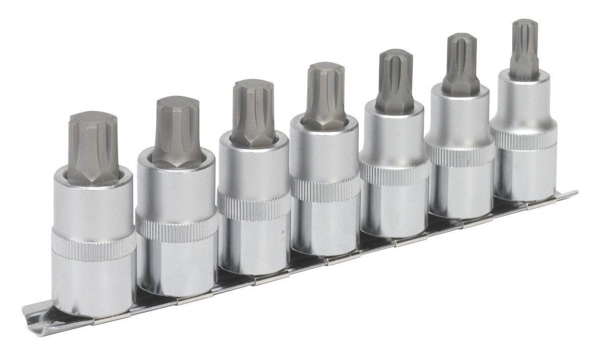 Sealey AK6234 Ribe Socket Bit Set 7 Piece 1/2" Drive