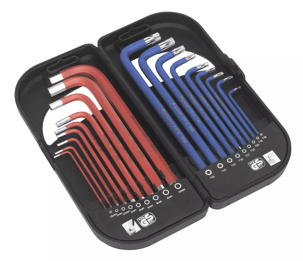 Sealey AK7176 TRX-Star & Ball-End Hex Key Set 18pc Long Anti-Slip