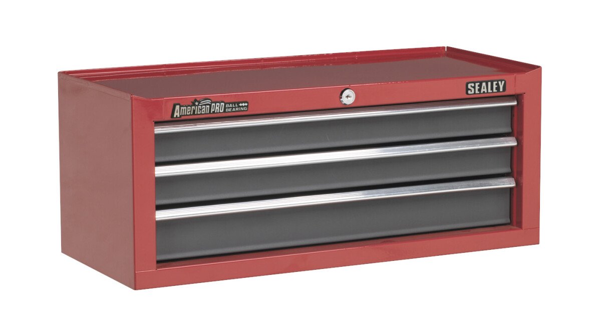 Sealey AP22309BB Add-On Chest 3 Drawer with Ball Bearing Runners - Red/Grey