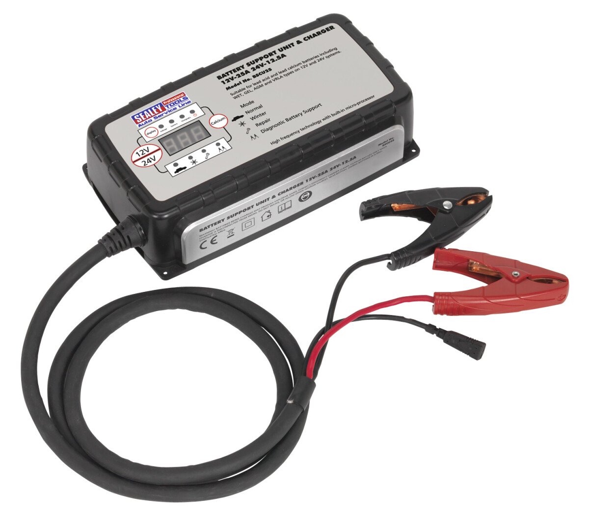 Sealey BSCU25 Battery Support Unit & Charger 12V-25A 24V-12.5A