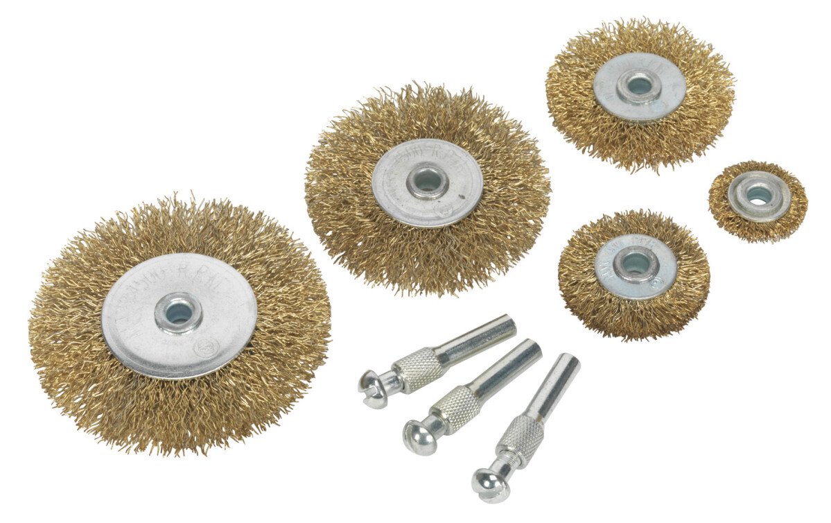 Sealey BWBS08 Wire Brush Set 8pc Brassed