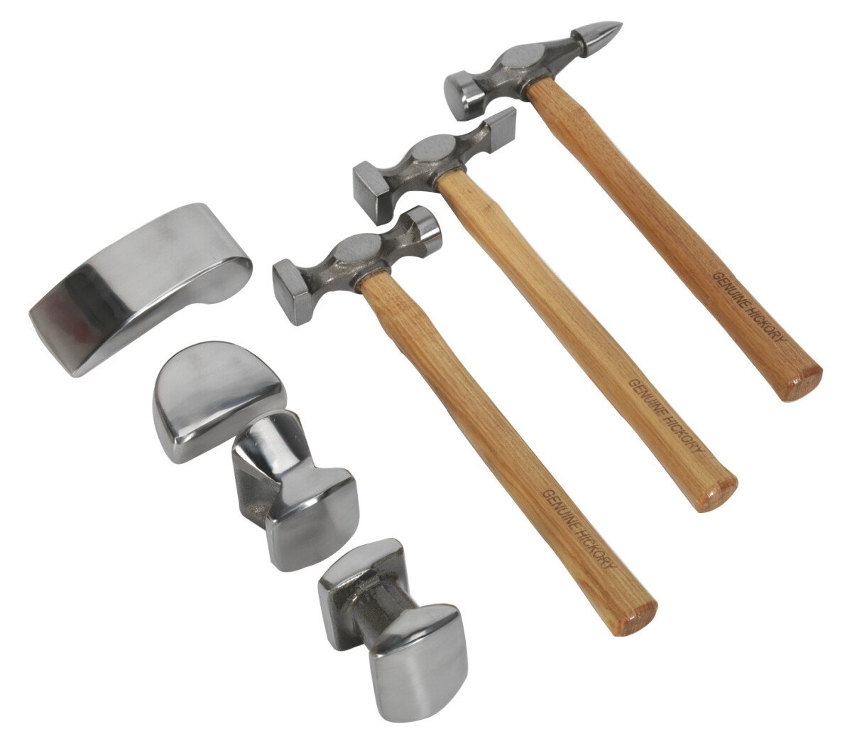 Sealey CB507 Panel Beating Set 7 Piece Drop Forged Hickory Shafts